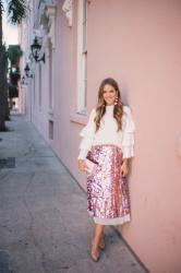 Pink Sequin Skirt