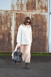 maxi sweater + tulle skirt