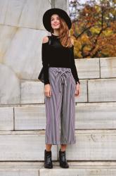 PANTALONES CULOTTES Y BODY DE TERCIOPELO