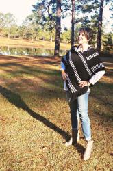 Black And White Poncho