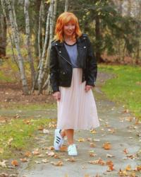 Chiffon Midi Skirt & Adidas Superstars: Little Traditions