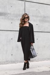 black strapless jumpsuit