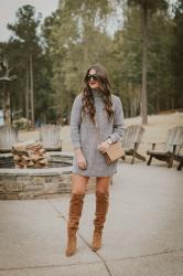 Funnel Neck Sweater Dress