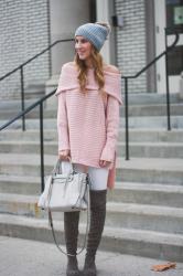 Blush Off the Shoulder Sweater