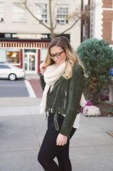 Green Suede Moto Jacket