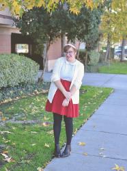 Red Skirt + Booties