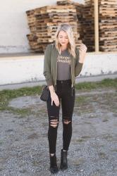 Olive Bomber Jacket