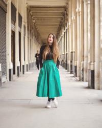 Green Leather Skirt