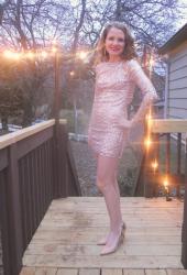 New Year's Eve Rose Gold Sequin Dress 