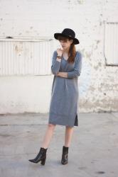 Grey Cashmere Sweater Dress