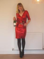 An Amazing Red Sequinned Christmas Party Dress (And Six More Fabulous and Easy Party Outfits)