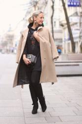 Lined boots & camel coat