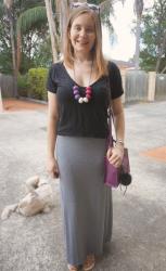 Neutral and Colourful Maxi Skirt Outfits for Spring