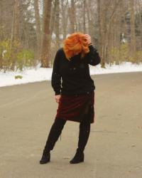 Velvet Slip Dress & Over The Knee Boots: One Of The Bad Guys