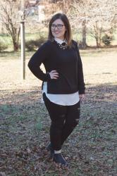 Preppy Top & Distressed Jeans