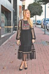 Vestido Plumeti y Bordados