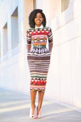 Stella Jean Tribal Midi Dress