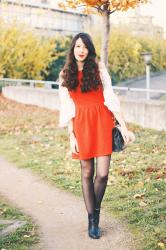 flared sleeves for christmas time / the girl in red