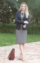 Navy Houndstooth 