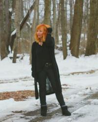 Black Skinny Jeans & Black Long Cardigan: The Upside Of The Shortest Day Of The Year