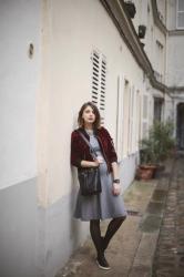 Du baby bump en gris et bordeaux