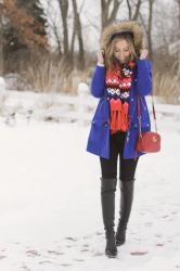 Blue and Red - Winter Outfit