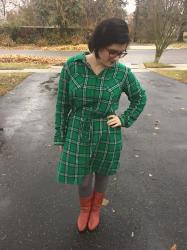 plaid dress in the rain, this should be snow