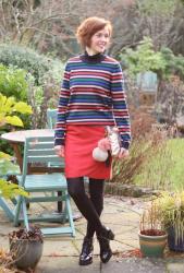Faking a Christmas Outfit | Lurex Stripes and Red Silk