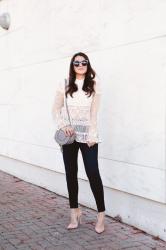 Lace Peplum Top