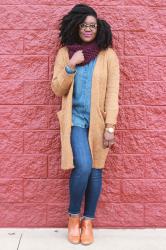 Duster Cardigan + Skinny Jeans