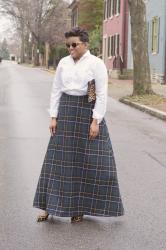 OOTD:  J. Crew Collection Maxi Skirt in Tartan 