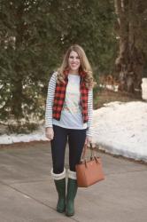 Plaid Vest and Graphic Tee 