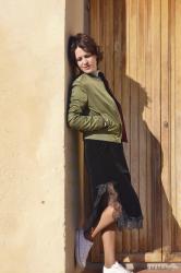 COLABORANDO CON DRESSLILY: VESTIDO LENCERO CON BOMBER II.