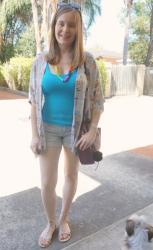 Fitted Tanks Post Baby And The Mum-Tum (With Denim Shorts and Printed Kimono)