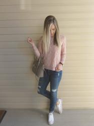 THE PINK LACE SWEATER