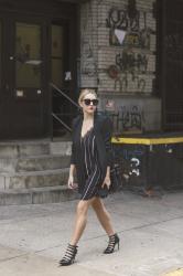 Outfit Remix: Heartloom Pinstripe Dress, Look #1