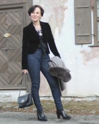 Skinny Jeans, Black Velvet and a Statement Necklace