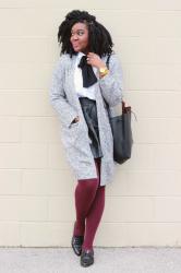 Leather Mini Skirt + A Bow Tie