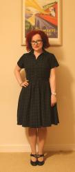 Blackwatch tartan convertible collar shirtdress