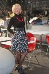 Black, white and grey flower skirt