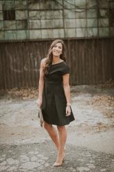 One Shoulder Black Dress