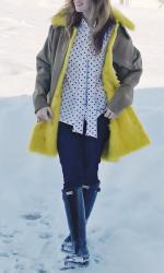 J.Crew Collection Coat with Canary Shearling Lining
