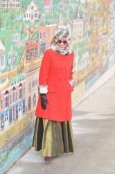 Bundling Up With a Long Coat Over Your Maxi Skirt