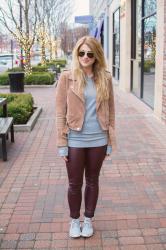 Leather Leggings + Suede Jacket.