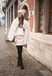 Outfit: winter pastels and thigh high boots