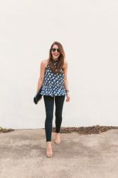 Blue Printed Blouse