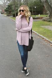 COZY SWEATER + EMBROIDERED SNEAKERS + LINK UP