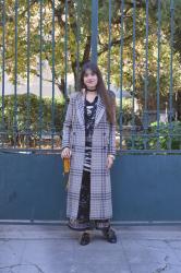 Pajama Coords  Zebra Dress and Check Maxi Coat