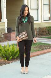 How to Wear an Olive Sweater 3 Ways + 5 Inexpensive Olive Sweater Options