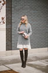 Winter Outfit: Sweater Dress + OTK Boots